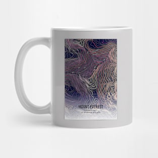 Mount Everest Topographic Map purple, red and yellow Mug